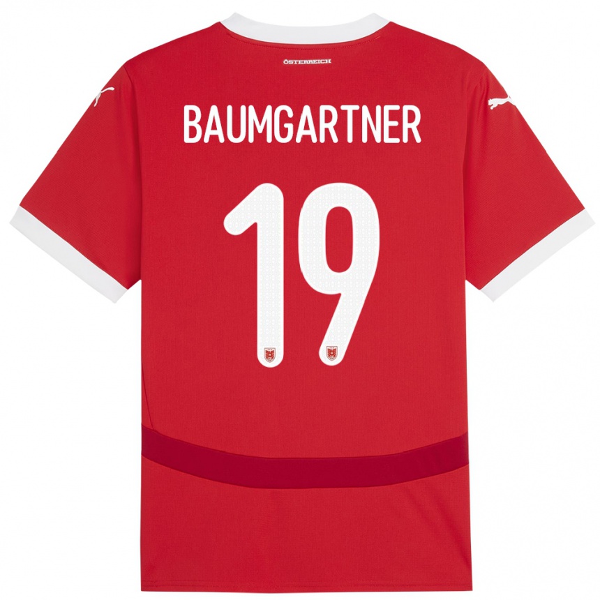 Kids Football Austria Christoph Baumgartner #19 Red Home Jersey 24-26 T-Shirt Za