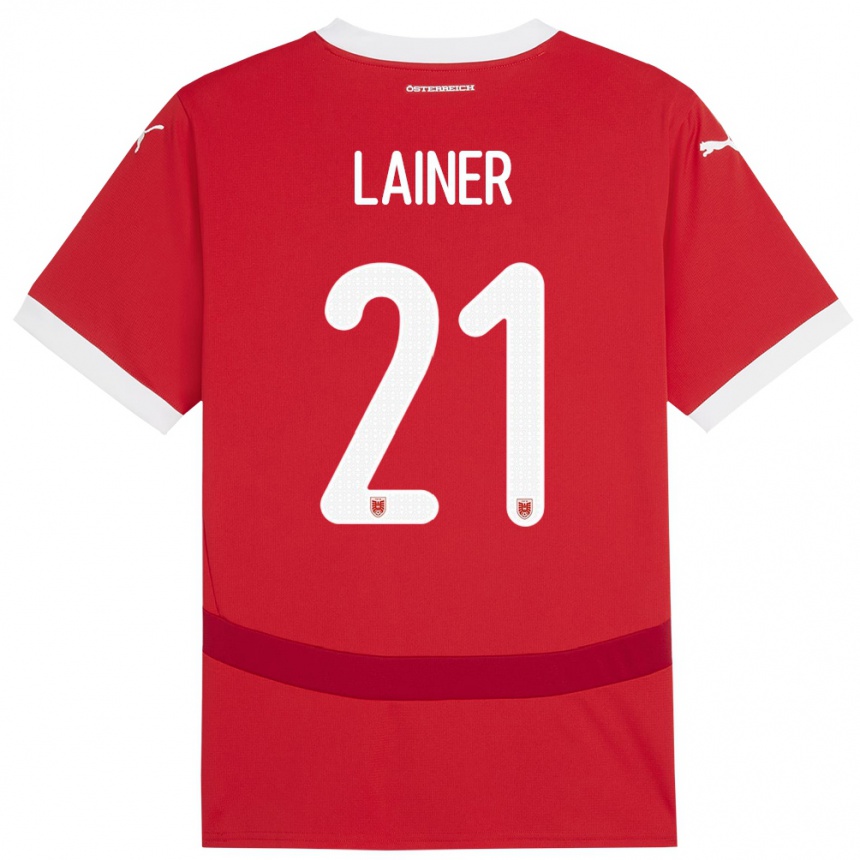 Kids Football Austria Stefan Lainer #21 Red Home Jersey 24-26 T-Shirt Za