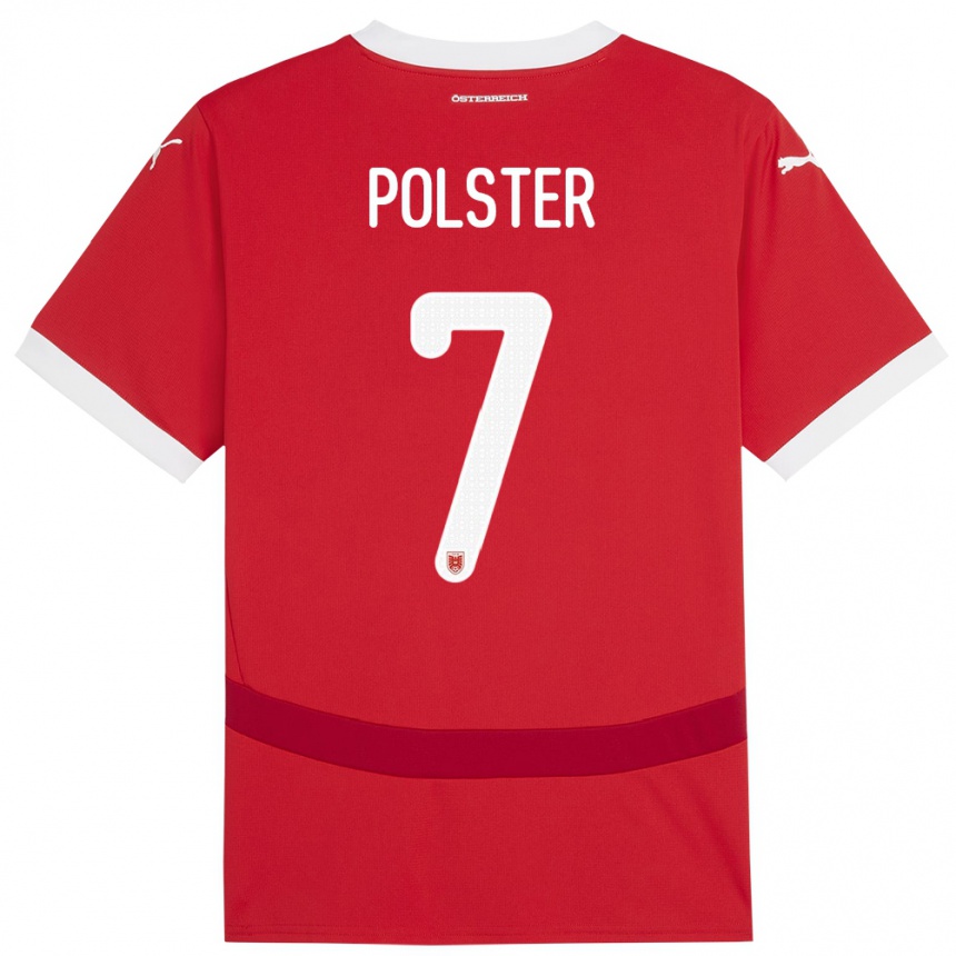 Kids Football Austria Manuel Polster #7 Red Home Jersey 24-26 T-Shirt Za