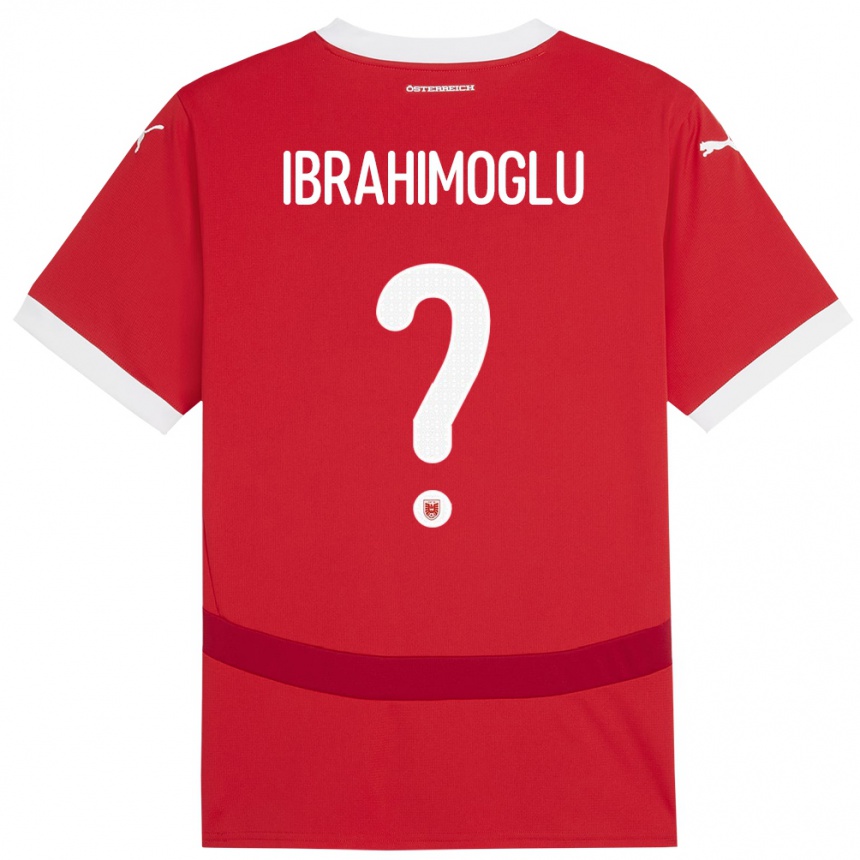 Kids Football Austria Mücahit Ibrahimoglu #0 Red Home Jersey 24-26 T-Shirt Za