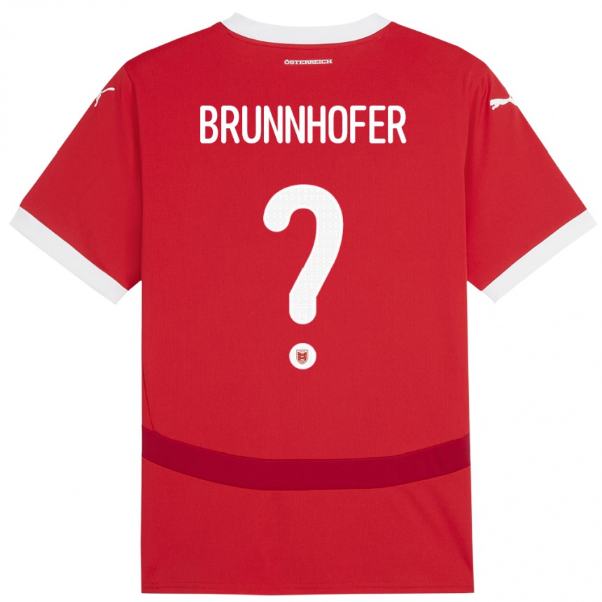 Kids Football Austria Jakob Brunnhofer #0 Red Home Jersey 24-26 T-Shirt Za