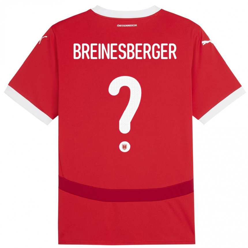 Kids Football Austria Christoph Breinesberger #0 Red Home Jersey 24-26 T-Shirt Za