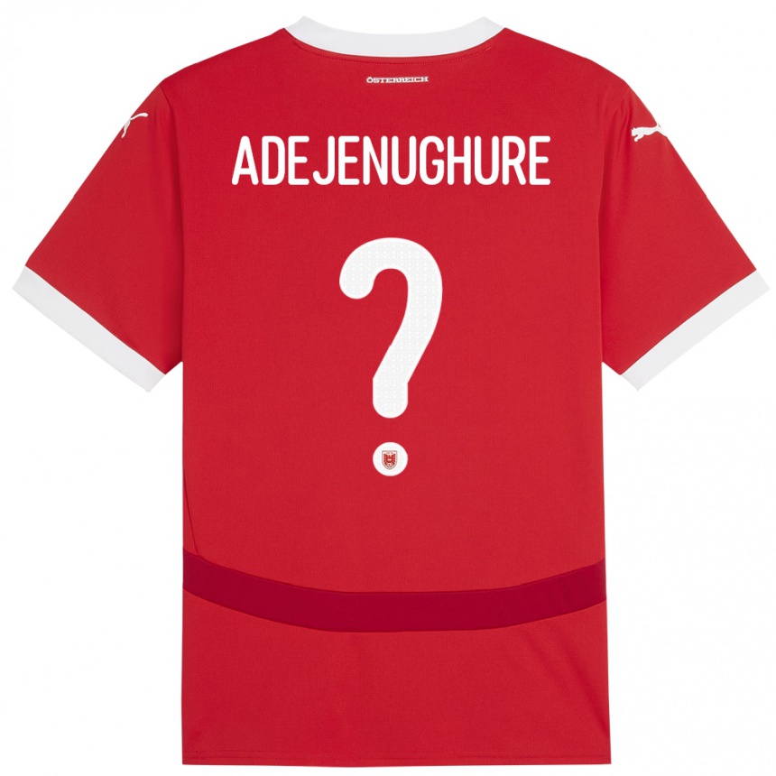 Kids Football Austria Oghenetejiri Adejenughure #0 Red Home Jersey 24-26 T-Shirt Za