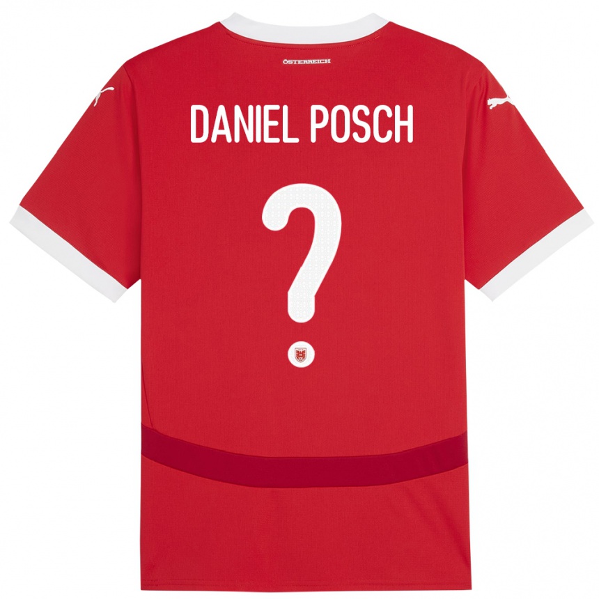 Kids Football Austria Daniel Posch #0 Red Home Jersey 24-26 T-Shirt Za