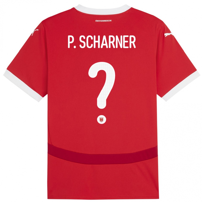 Kids Football Austria Paul Scharner #0 Red Home Jersey 24-26 T-Shirt Za