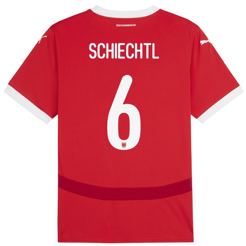 Kids Football Austria Katharina Schiechtl #6 Red Home Jersey 24-26 T-Shirt Za