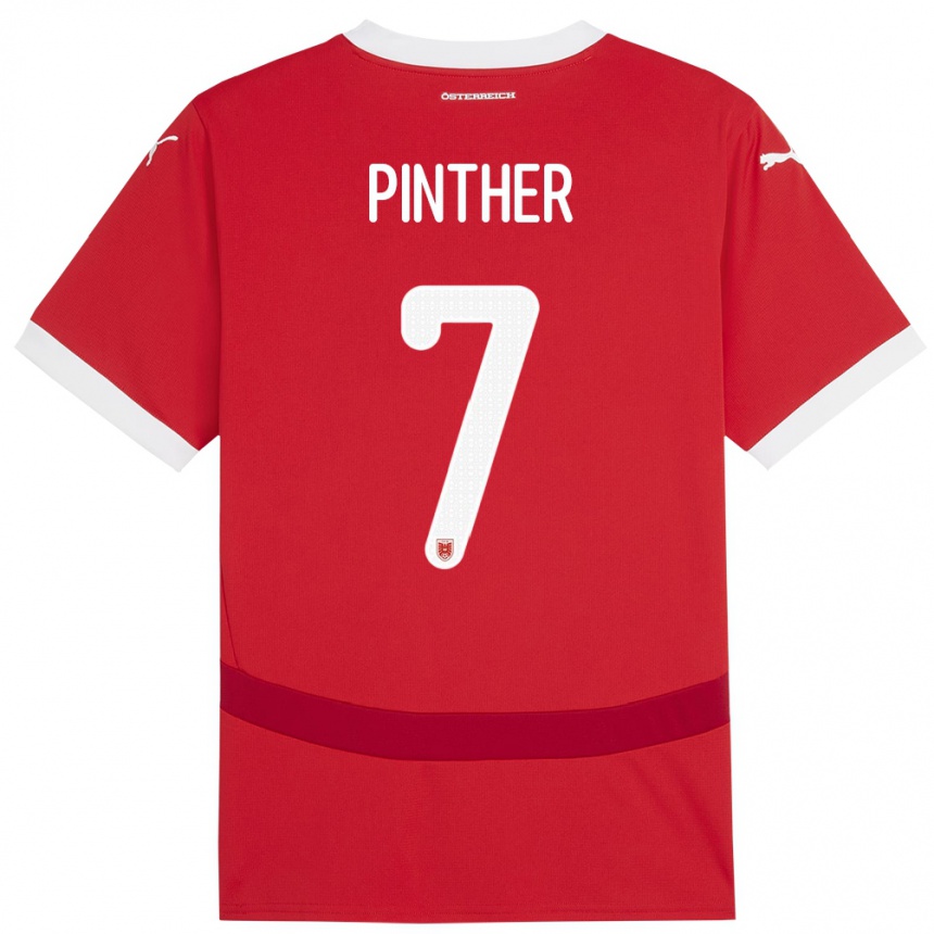 Kids Football Austria Viktoria Pinther #7 Red Home Jersey 24-26 T-Shirt Za