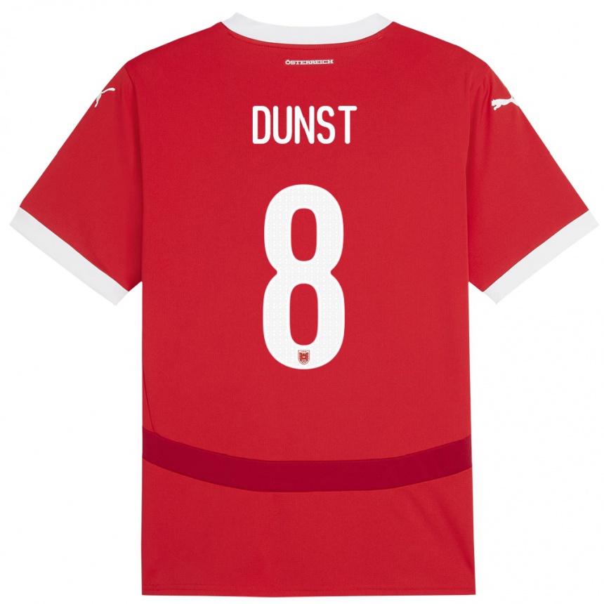 Kids Football Austria Barbara Dunst #8 Red Home Jersey 24-26 T-Shirt Za