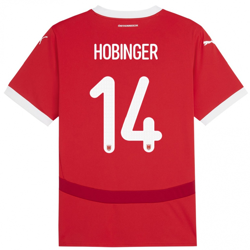 Kids Football Austria Marie Höbinger #14 Red Home Jersey 24-26 T-Shirt Za