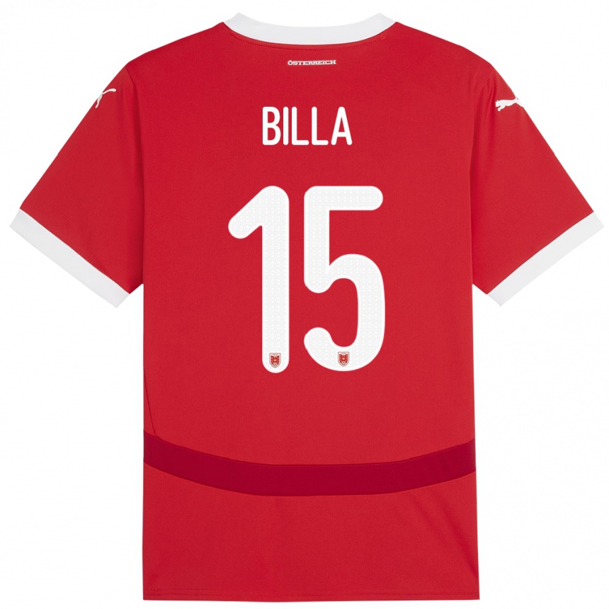 Kids Football Austria Nicole Billa #15 Red Home Jersey 24-26 T-Shirt Za