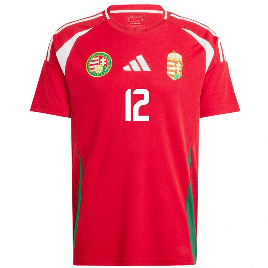 Kids Football Hungary Dénes Dibusz #12 Red Home Jersey 24-26 T-Shirt Za