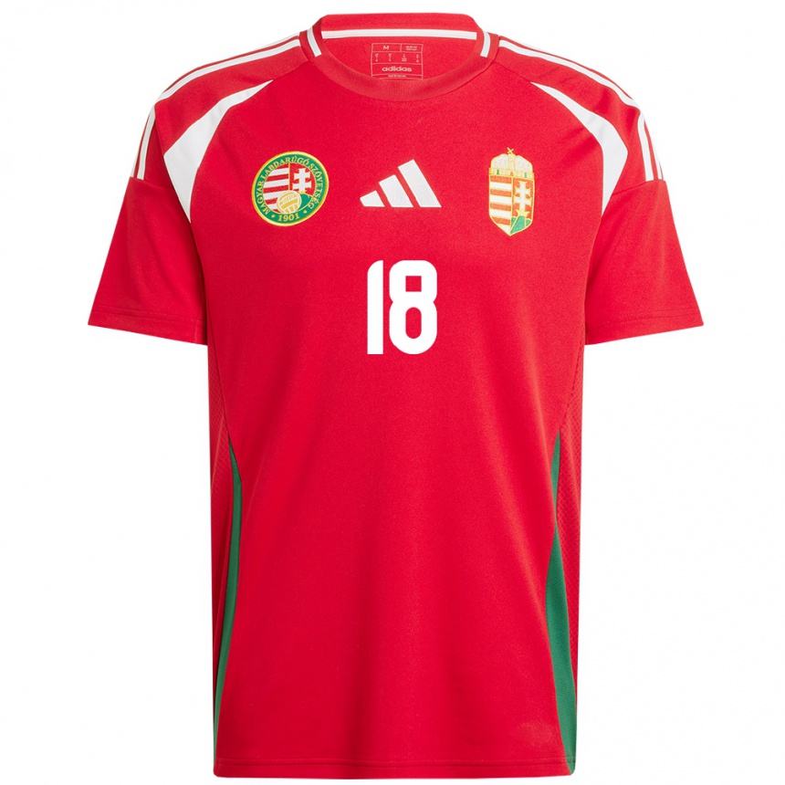 Kids Football Hungary Laura Kovács #18 Red Home Jersey 24-26 T-Shirt Za