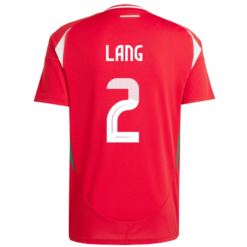 Kids Football Hungary Ádám Lang #2 Red Home Jersey 24-26 T-Shirt Za