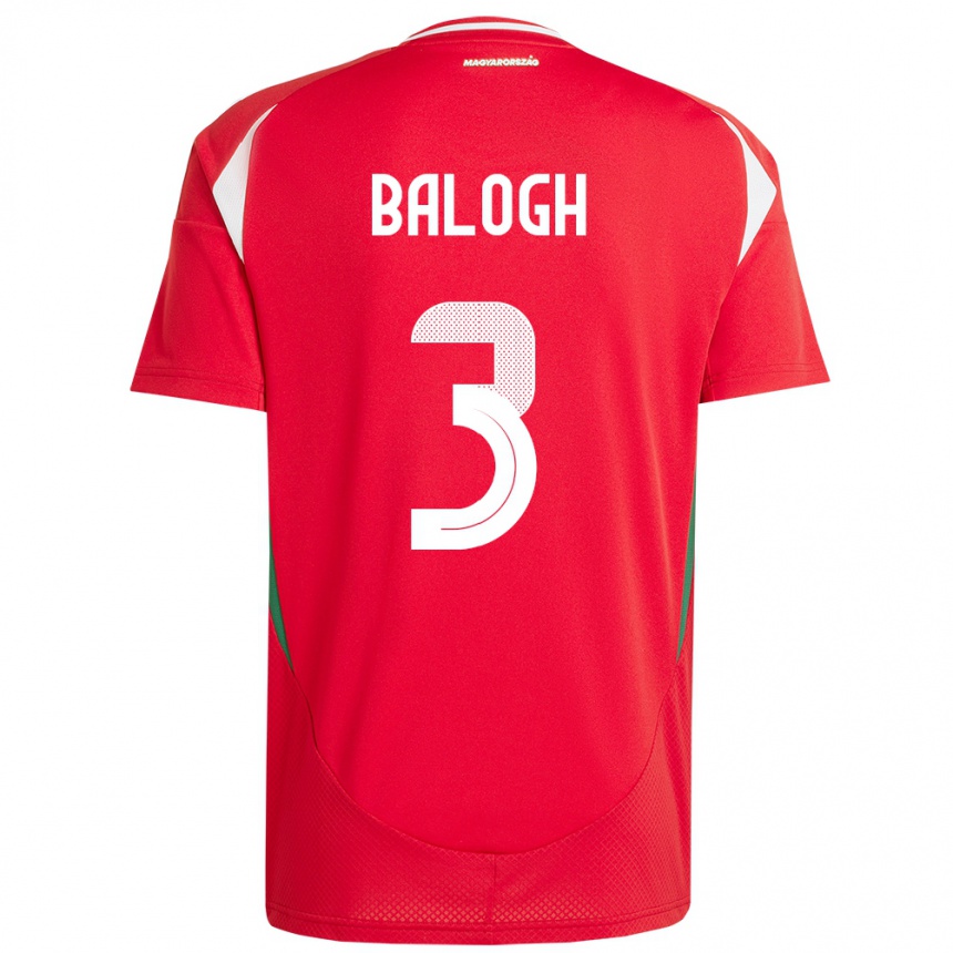 Kids Football Hungary Botond Balogh #3 Red Home Jersey 24-26 T-Shirt Za