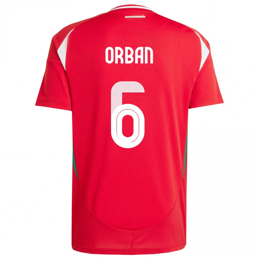 Kids Football Hungary Willi Orbán #6 Red Home Jersey 24-26 T-Shirt Za