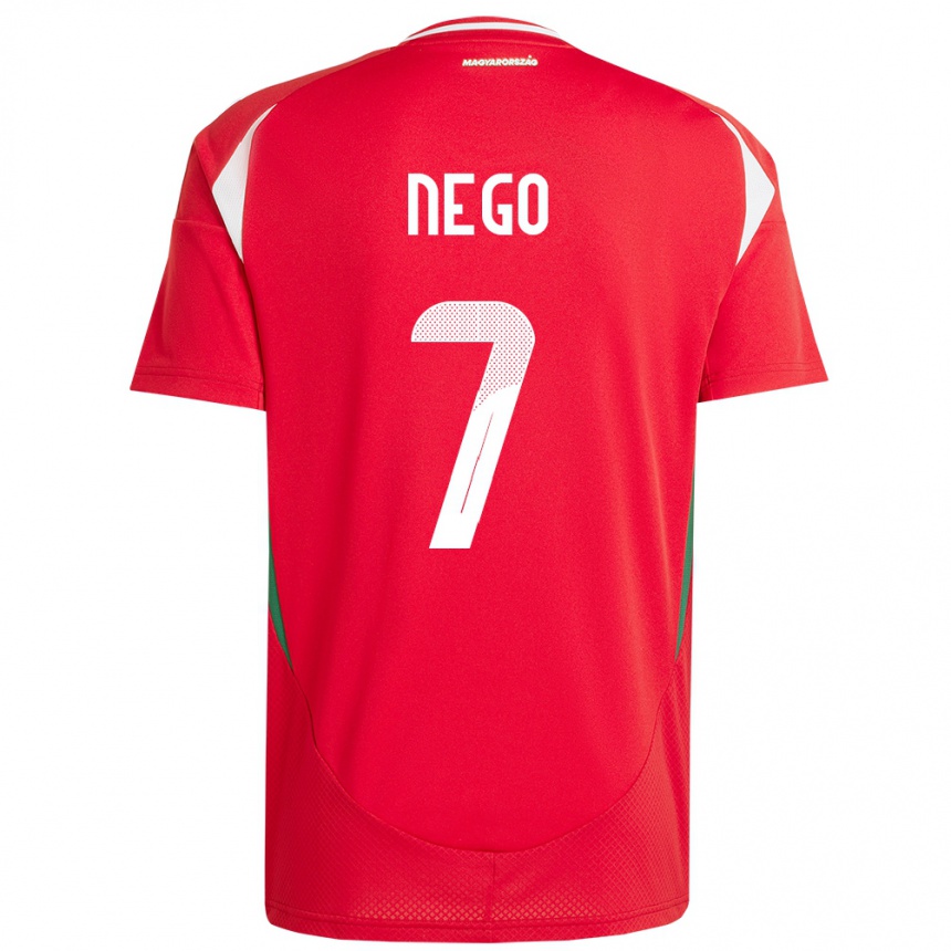 Kids Football Hungary Loïc Nego #7 Red Home Jersey 24-26 T-Shirt Za