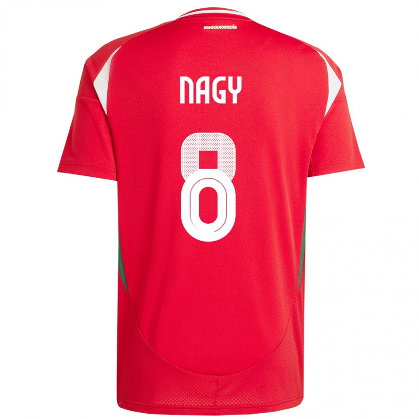 Kids Football Hungary Ádám Nagy #8 Red Home Jersey 24-26 T-Shirt Za