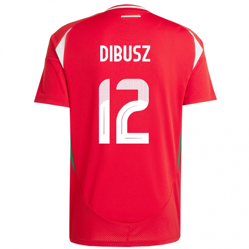 Kids Football Hungary Dénes Dibusz #12 Red Home Jersey 24-26 T-Shirt Za