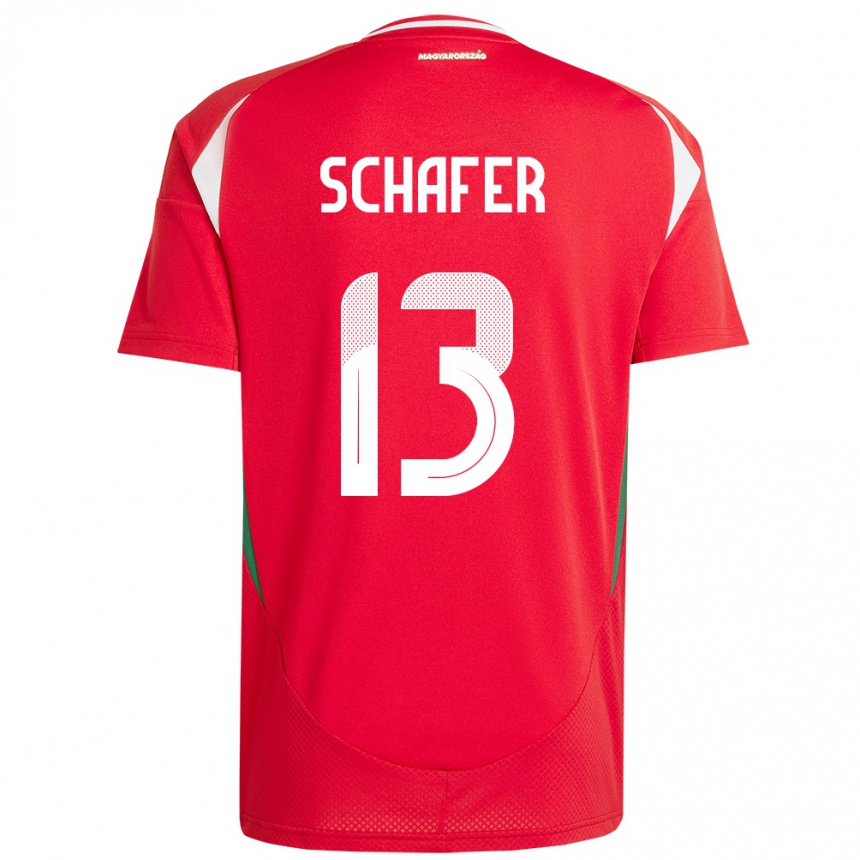 Kids Football Hungary András Schäfer #13 Red Home Jersey 24-26 T-Shirt Za