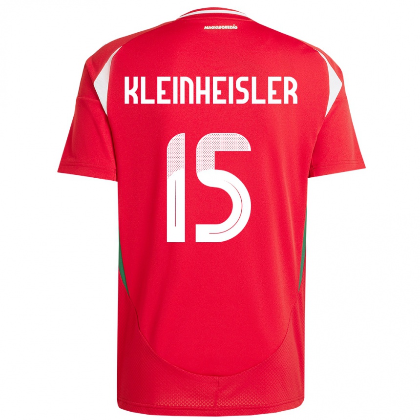 Kids Football Hungary László Kleinheisler #15 Red Home Jersey 24-26 T-Shirt Za