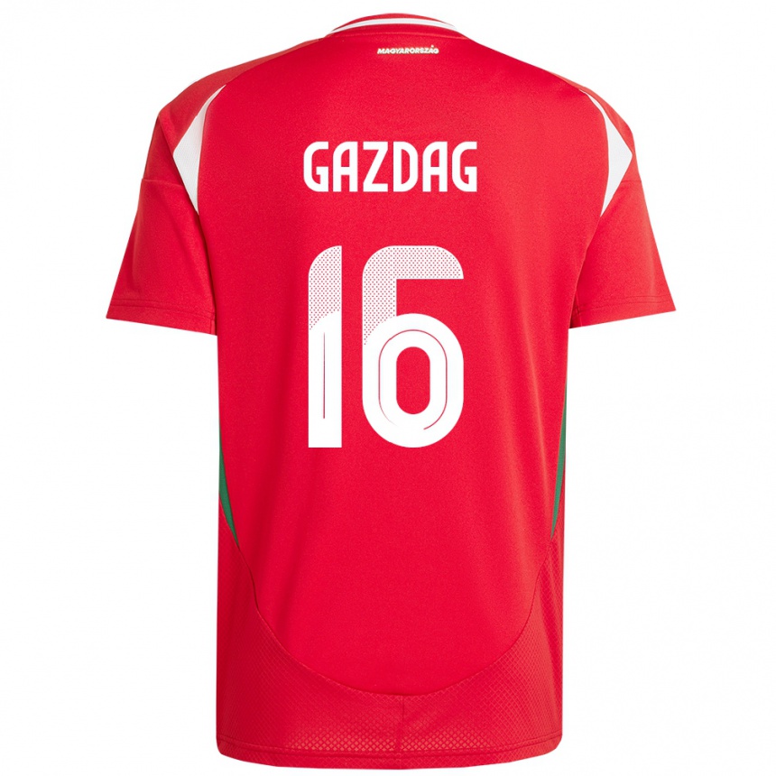 Kids Football Hungary Dániel Gazdag #16 Red Home Jersey 24-26 T-Shirt Za