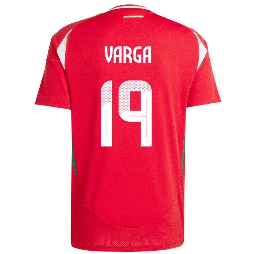 Kids Football Hungary Barnabás Varga #19 Red Home Jersey 24-26 T-Shirt Za