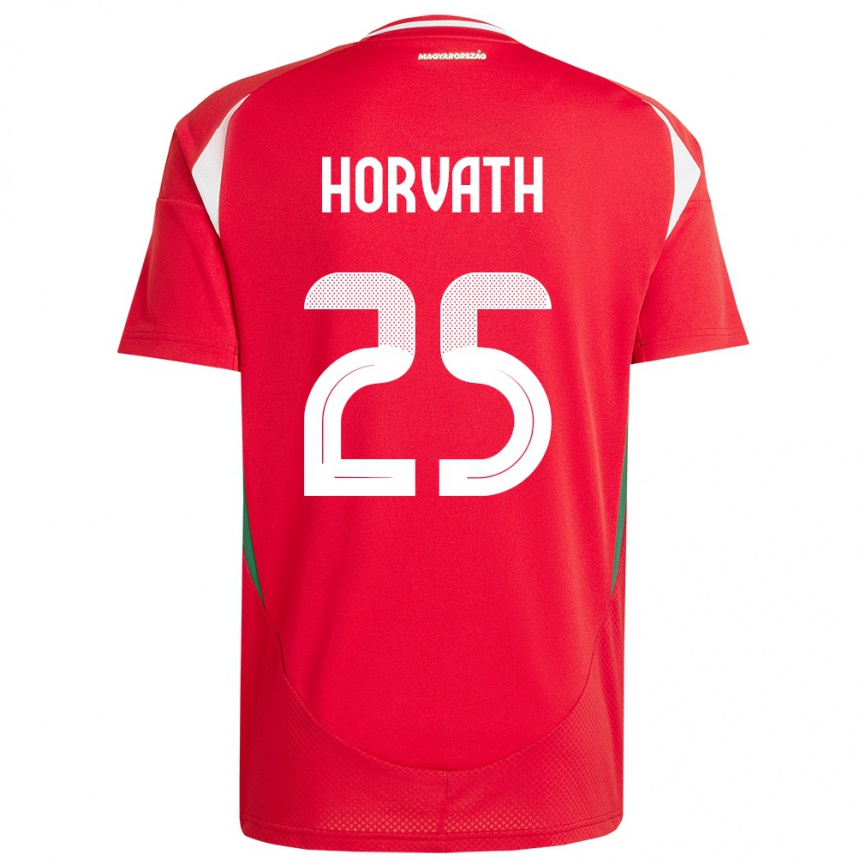 Kids Football Hungary Krisztofer Horváth #25 Red Home Jersey 24-26 T-Shirt Za