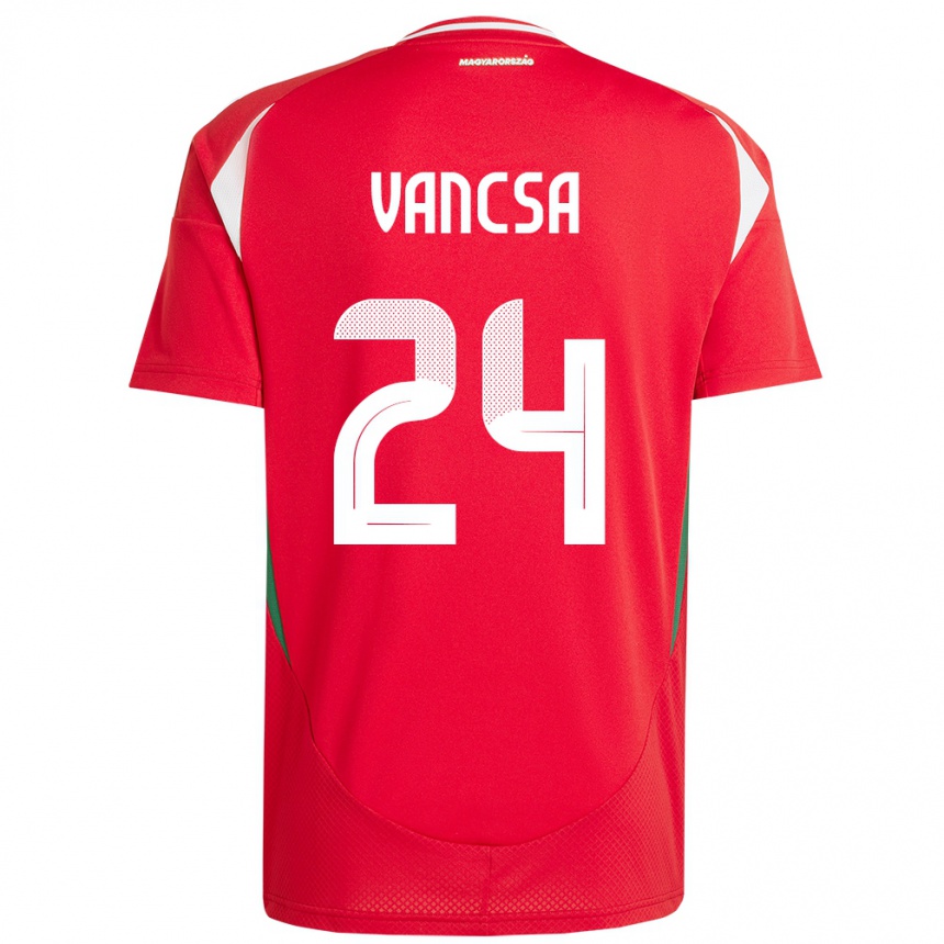 Kids Football Hungary Zalán Vancsa #24 Red Home Jersey 24-26 T-Shirt Za