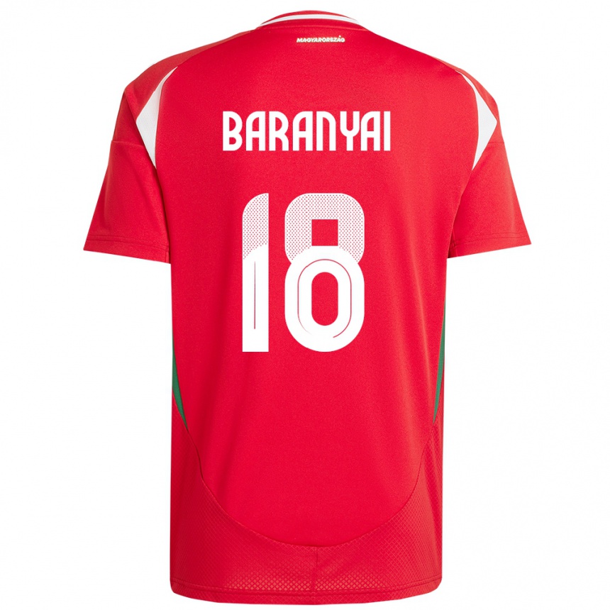 Kids Football Hungary Nimród Baranyai #18 Red Home Jersey 24-26 T-Shirt Za