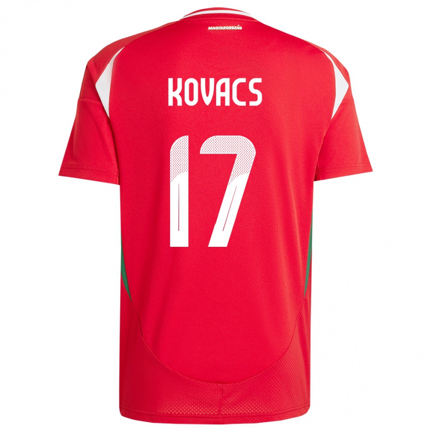 Kids Football Hungary Mátyás Kovács #17 Red Home Jersey 24-26 T-Shirt Za