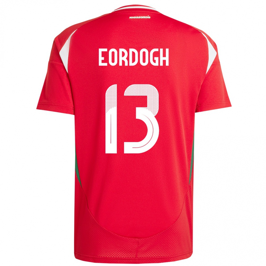 Kids Football Hungary András Eördögh #13 Red Home Jersey 24-26 T-Shirt Za