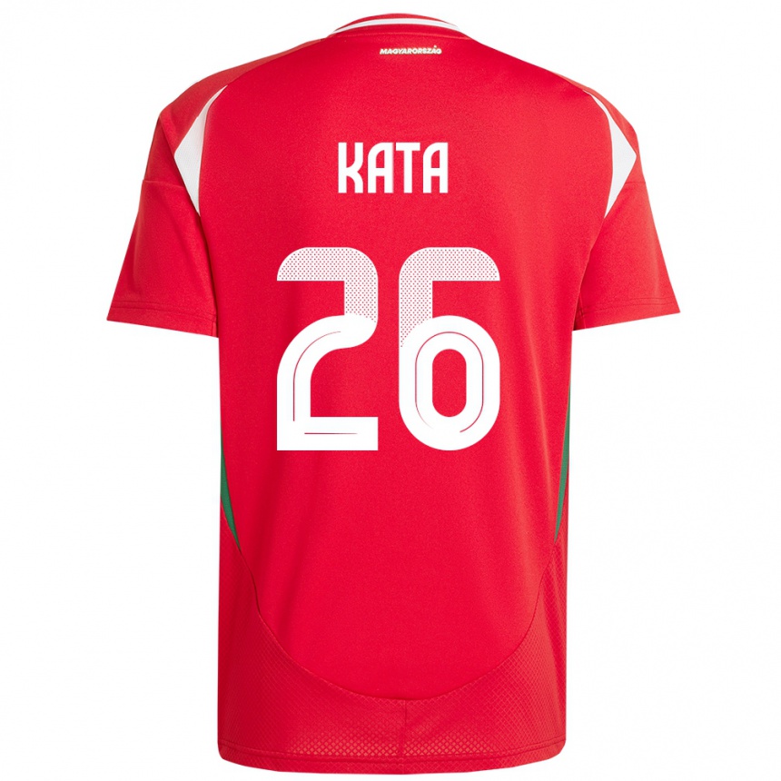 Kids Football Hungary Mihály Kata #26 Red Home Jersey 24-26 T-Shirt Za