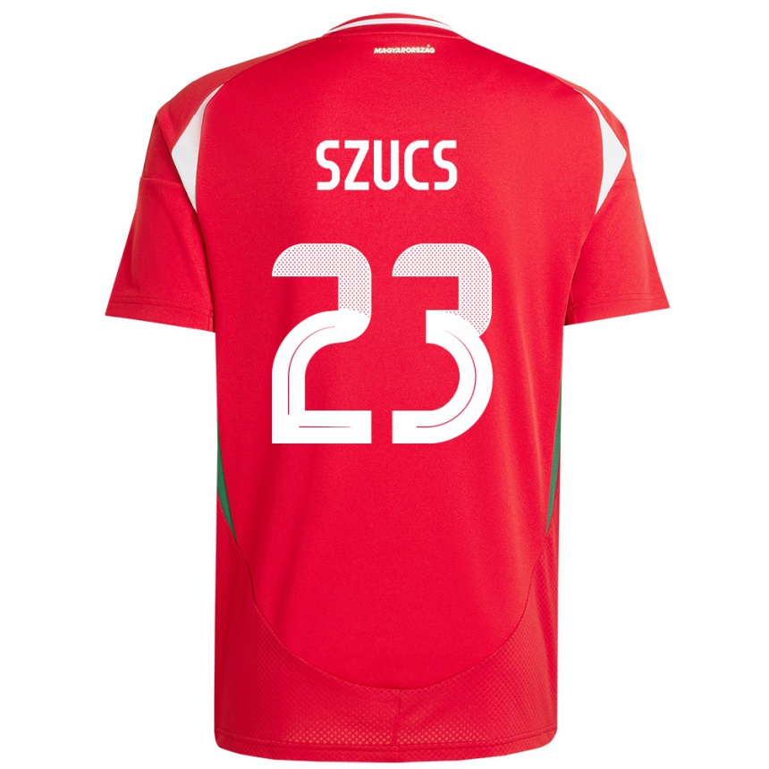 Kids Football Hungary Tamás Szűcs #23 Red Home Jersey 24-26 T-Shirt Za