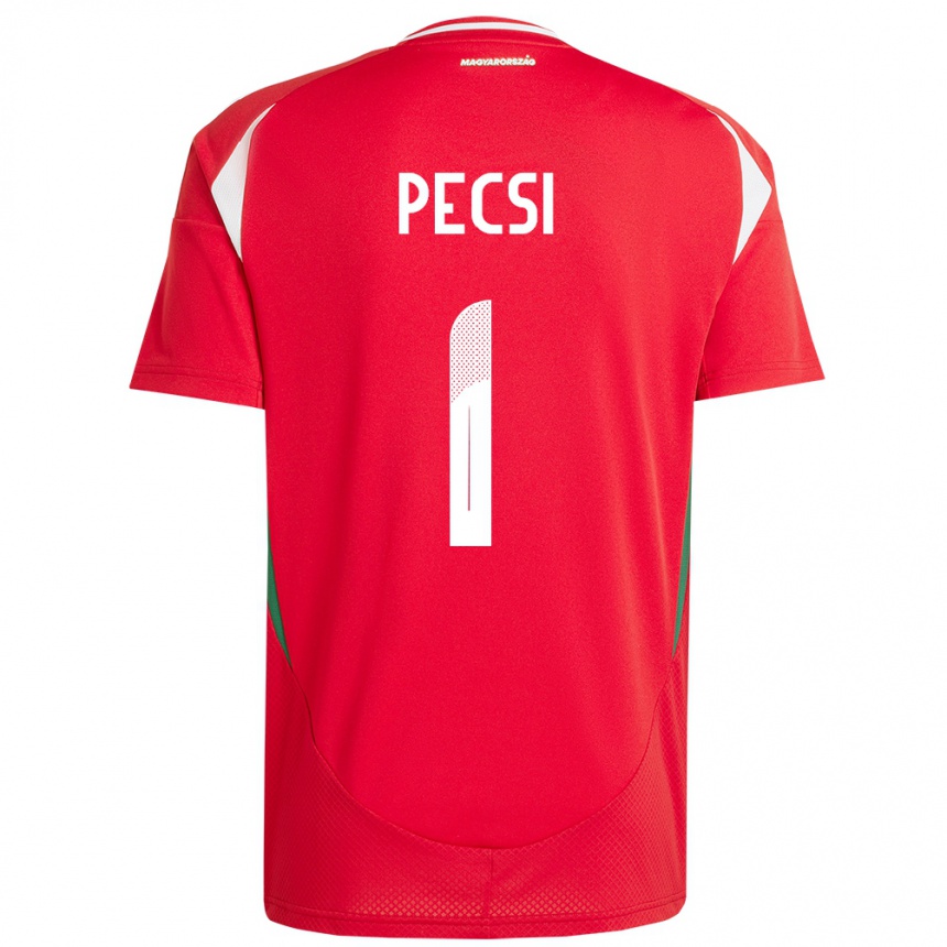 Kids Football Hungary Ármin Pécsi #1 Red Home Jersey 24-26 T-Shirt Za