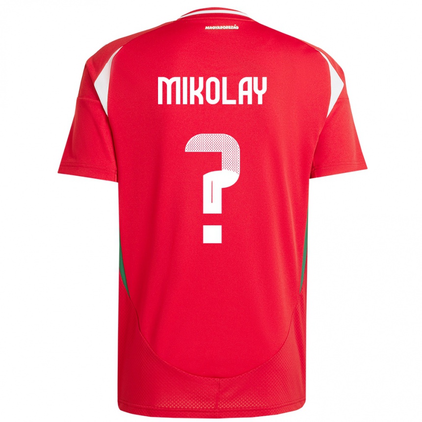 Kids Football Hungary Timóteus Mikolay #0 Red Home Jersey 24-26 T-Shirt Za