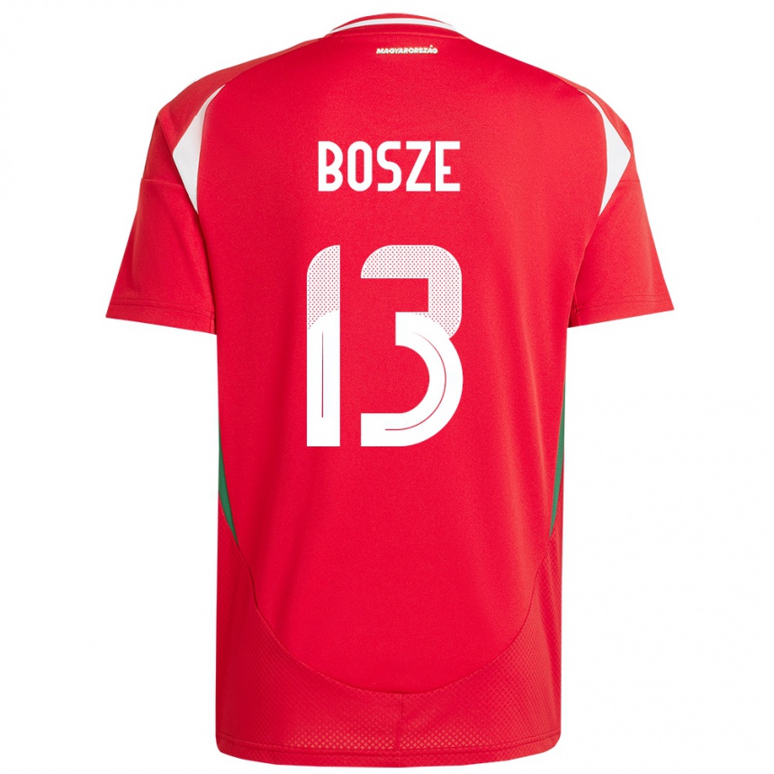 Kids Football Hungary Levente Bősze #13 Red Home Jersey 24-26 T-Shirt Za