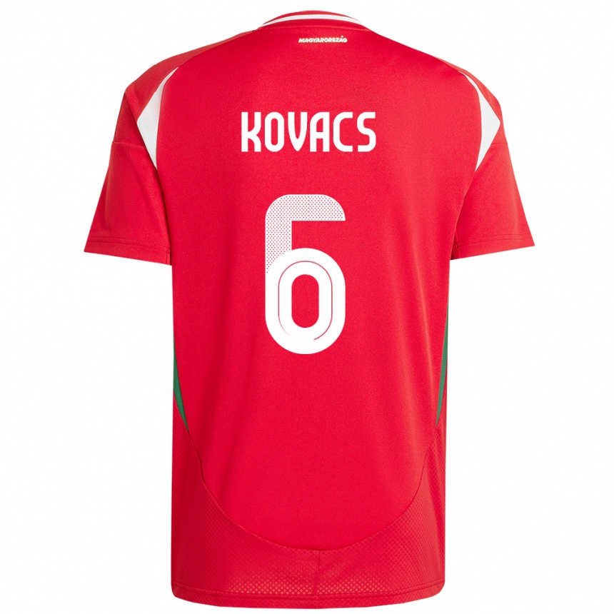 Kids Football Hungary Noel Kovács #6 Red Home Jersey 24-26 T-Shirt Za