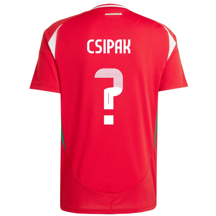 Kids Football Hungary Csongor Csipak #0 Red Home Jersey 24-26 T-Shirt Za