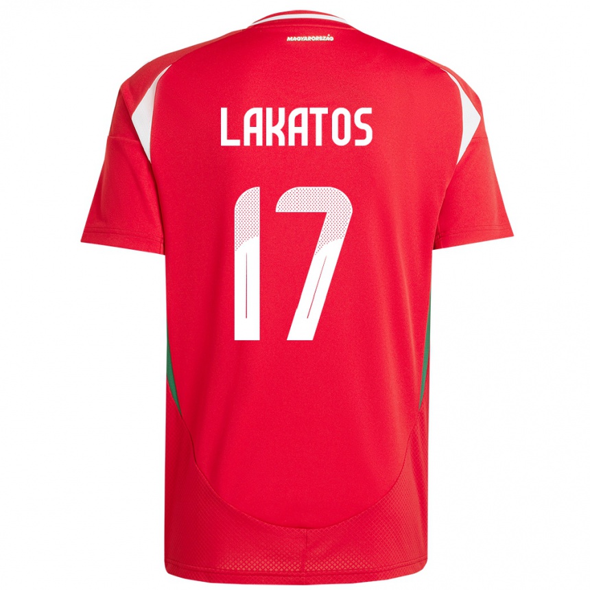 Kids Football Hungary Noel Lakatos #17 Red Home Jersey 24-26 T-Shirt Za