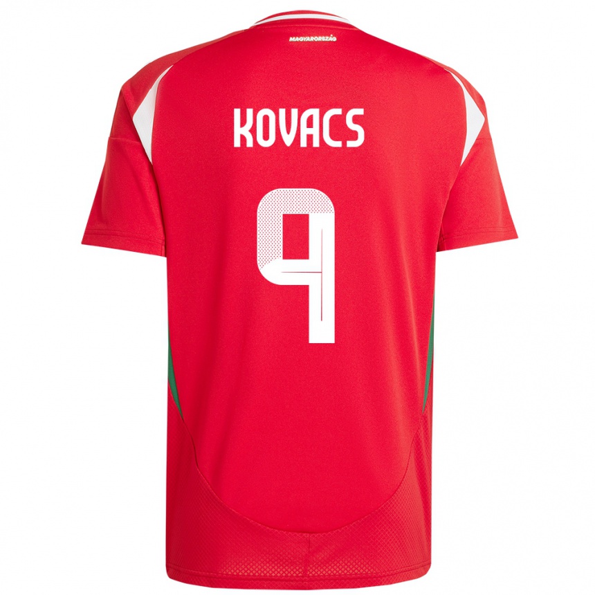 Kids Football Hungary Patrik Kovács #9 Red Home Jersey 24-26 T-Shirt Za