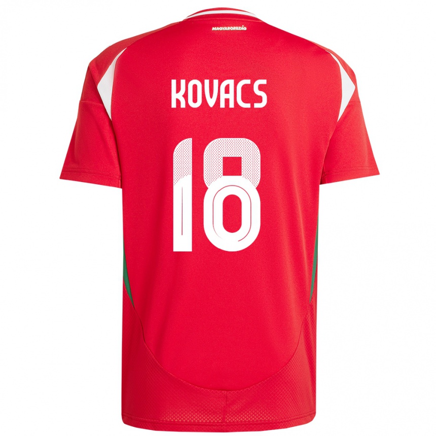 Kids Football Hungary Laura Kovács #18 Red Home Jersey 24-26 T-Shirt Za