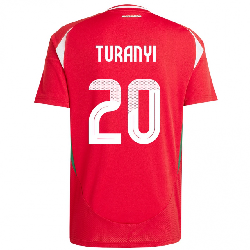 Kids Football Hungary Lilla Turányi #20 Red Home Jersey 24-26 T-Shirt Za