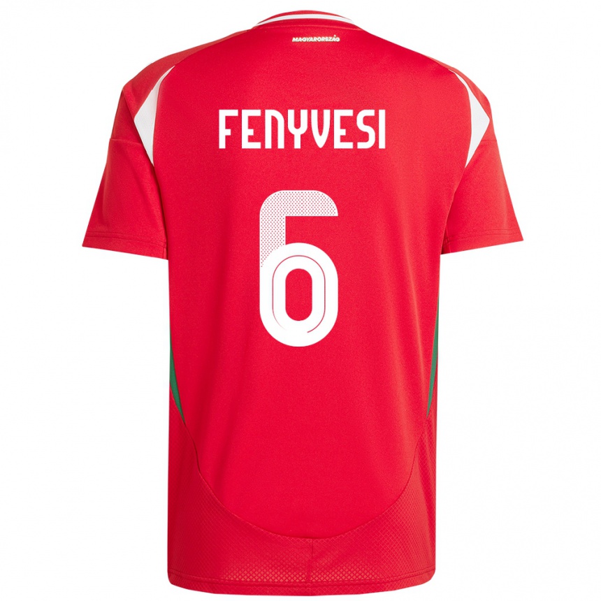 Kids Football Hungary Evelin Fenyvesi #6 Red Home Jersey 24-26 T-Shirt Za