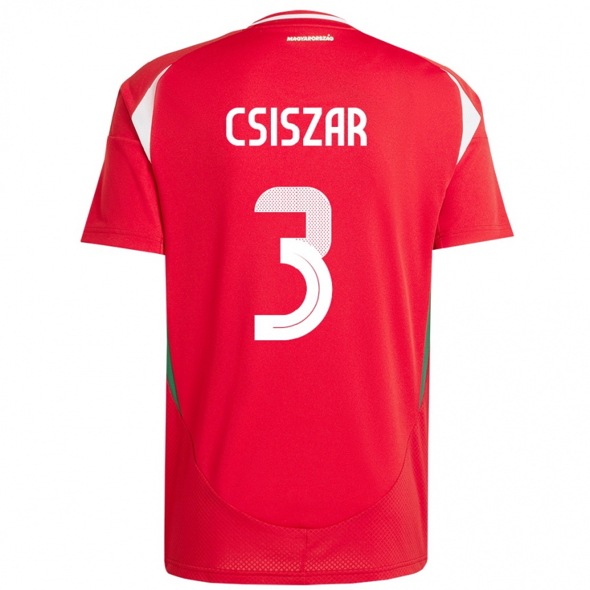 Kids Football Hungary Henrietta Csiszar #3 Red Home Jersey 24-26 T-Shirt Za