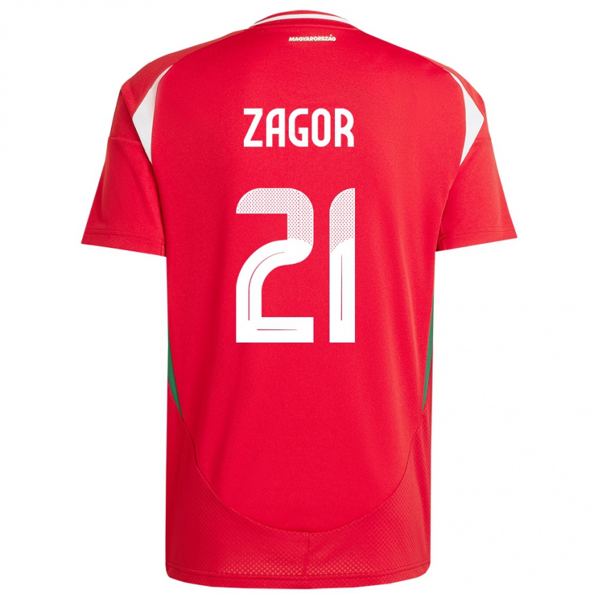 Kids Football Hungary Bernadett Zágor #21 Red Home Jersey 24-26 T-Shirt Za