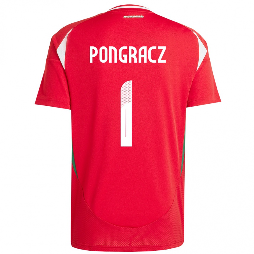 Kids Football Hungary Agness Pongracz #1 Red Home Jersey 24-26 T-Shirt Za