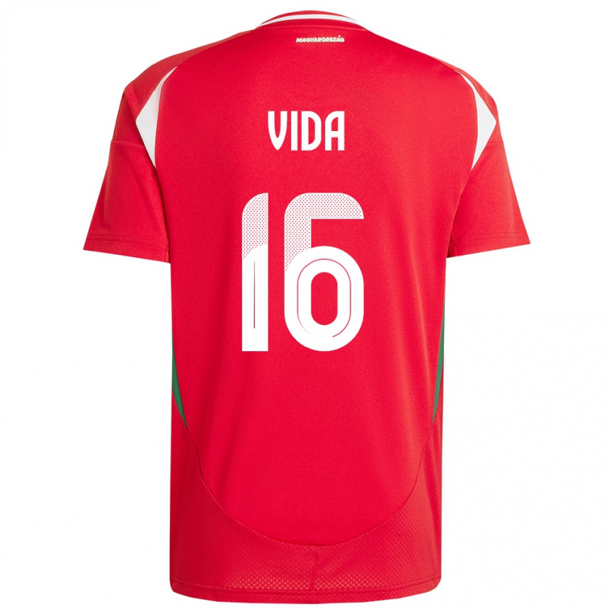 Kids Football Hungary Boglárka Vida #16 Red Home Jersey 24-26 T-Shirt Za