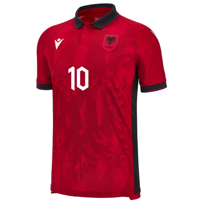 Kids Football Albania Qëndresa Krasniqi #10 Red Home Jersey 24-26 T-Shirt Za