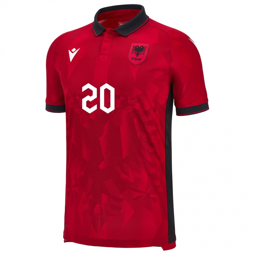 Kids Football Albania Ylber Ramadani #20 Red Home Jersey 24-26 T-Shirt Za