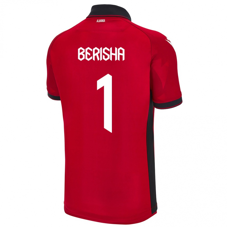 Kids Football Albania Etrit Berisha #1 Red Home Jersey 24-26 T-Shirt Za